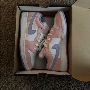 Nike Air Jordan 1 Low Pink and Purple Sneakers